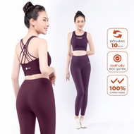 Women's Yoga Set LV24N01F506 Loose Padded Bra & Elastic High Waist Leggings, Elaine Women's Gym Set