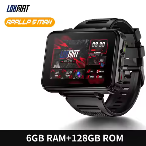 LOKMAT APPLLP 5 MAX Android Watch Phone Square Big Screen Wifi 4G Calls Smartwatches Dual Camera wit