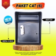 Paket Aksesoris Alat Cat Tembok Dinding Lengkap + Bak Cat + Kuas Roll 9 Inch Murah