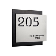 不锈钢门牌号定制 Studio House Number Plate Plaque Customized Villa Residential Entry House Number Plate Stai