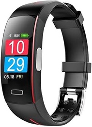 RHNY Smart Sports Bracelet Monitor Blood Pressure Heart Rate Alarm Bracelet Color Screen Smart Bracelet Watch Multi-Function Sports Bracelet (Color : Red)