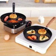 Double heartdouble circleFried Egg God Fry Burger Non stick Fry Ham Breakfast Cooking Pot Four hole 