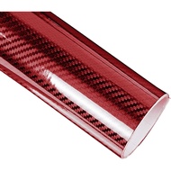 6D Glossy Carbon Fiber Vinyl Wrap Roll - 1FT x 10FT Self Adhesive Car Wrap Film with No Bubble Air R