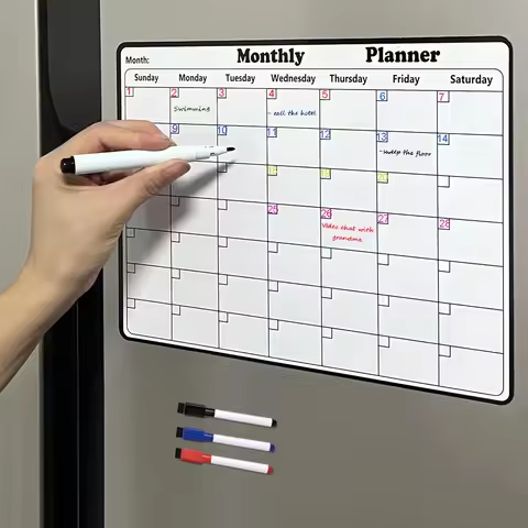 A3 Fridge Calendar Sheet Magnetic Sticker Message Board Menu Dry Erase Monthly Planner For Refrigera