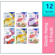 【Bundle of 12】Glade Hang It Fresh Small Spaces Air Freshener / Floral Fresh Lavender Wild Berries 8g