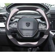 Carbon Fibre +Leather Car Steering Wheel Cover For Peugeot 408 2022 Peugeot 308 308 GT 2021 2022 Aut