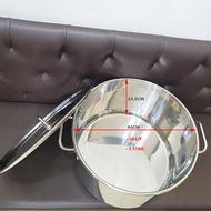 [Ảnh thật] Nồi size to hấp bánh nấu nước lèo inox 40cm l 45cm l 50cm thương hiệu riêng dầy dặn tiện 