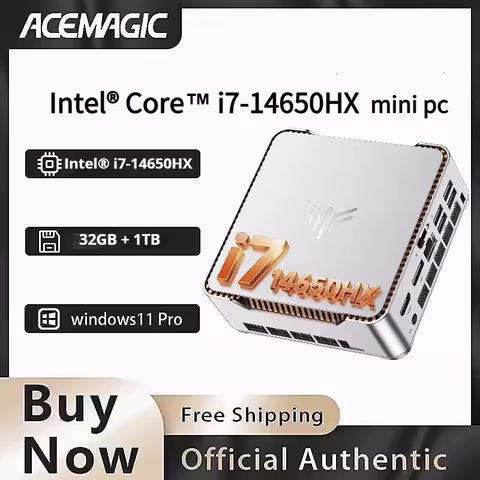 ACEMAGIC Mini PC Intel Core I7-14650HX 16C/24T up to 5.2GHz Windows 11 Pro 32GB DDR4 1TB NVMe SSD Tr