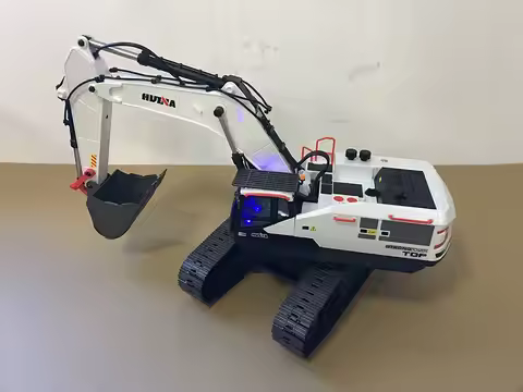 Huina 1594 white 22 channel alloy model large electric excavator 1592 1:14 alloy remote control exca