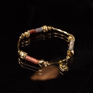 豪華假期 I 壽山石黃銅手鍊 C1567