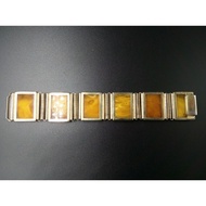 German FISCHLAND Fishing Island 835 Silver Gilt Fishing Island Natural Old Beeswax Bracelet Weight 4