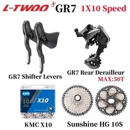 LTWOO Gr7 Road Bike 1X10 Speed Groupset 10V Rear Derailleur Sunshine 11-36/40/42/46/50T Cassette X1