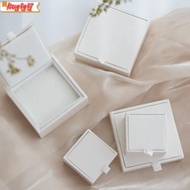 KUGIGIEI Jewelry Packaging Box, Display Organizer Satin Jewelry Box, Elegant White/Pink Earring Orga