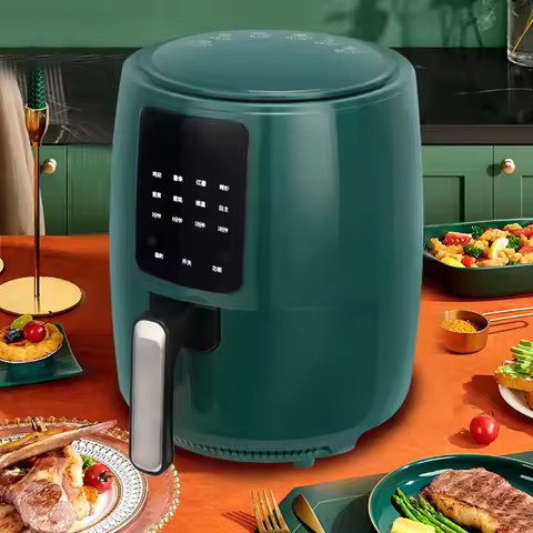 Air Fryer with Touchscreen Green Touchscreen Air Fryer Metal+plastic Touchscreen Air Fryer
