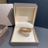 Bvlgari寶格麗 新款 SERPENTI系列 玫瑰金滾珠 三圈滿鑽 蛇頭手鐲，s碼