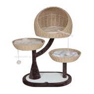 Gongjue Cat Condo Rattan Cat Climbing Frame Cat House Climbing Frame Weaving Cat House Cat Nest Sisa