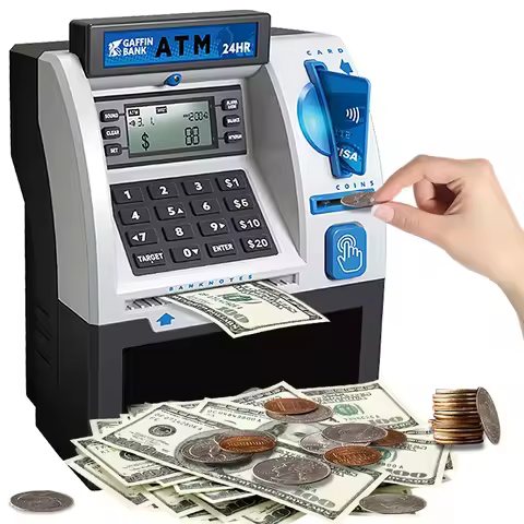 ATM ATM ATM piggy bank Large capacity can enter and exit Smart password Swipe card Children's piggy 