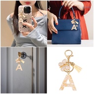 【CH】 Personalised Alphabets Charm Key Holder With Decorative Beaded Fringe Design