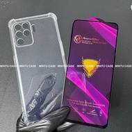 OPPO A94 4G / OPPO A94 (4G) Case and Tempered Glass - Shockproof Transparent Type to Protect TSCS ca