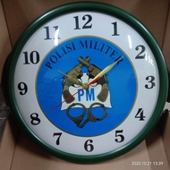 Jam dinding MA| Jam dinding logo | Jam Polisi Militer Borgol | Jam dinding army
