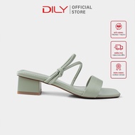Guốc nữ 3 phân DILY tiện lợi gót vuông giày sandal nữ mũi vuông quai mảnh êm chân 3cm_AA0278