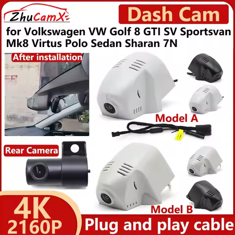 for Volkswagen VW Golf 8 GTI SV Sportsvan Mk8 Virtus Polo Sedan Sharan 7N 4K 2160P Car DVR Dash Cam 