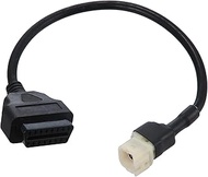 X AUTOHAUX 38cm 1.25ft 4 Pin to OBDII Cable Cord Diagnostic Adapter Cable Motorcycle OBD2 Scanner Di