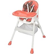 High Chair, Low Chair, Toddler, Baby High Chair, Table, Foldable, Child Chair, Portable, Convenient to Carry, Play, Easy to Clean, Eating, Kids, Multifunctional, Baby Portable, 6 Months to 5 Years Old, Present, Baby Shower, Red 29.5 x 23.6 x 37.0 inches (75 x 60 x 94 cm)