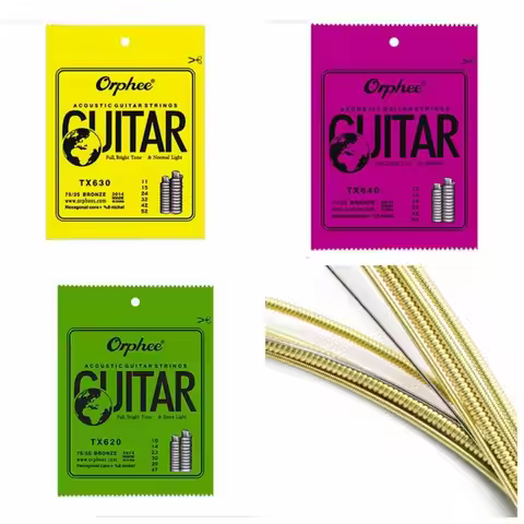 1 Set TX620 /TX630 /TX640 Orphee Acoustic Guitar Strings 010/011/012 8% Nickel Super Light Guitar St