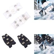 [whfashionkk] Crampons Ice Cleats Slip on Footwear Gripper Spike with 5 Steel Spike Grips Snow