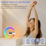 Murah Ready Stock Mudah Simpan Bluetooth Speaker Jam Digital LED Lamp Wireless Charging Portable Bed