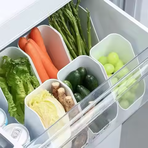 Refrigerator Organizer Bins Fridge Food Sort Storage Box Transparent Seasoning Storage Box Kitchen F