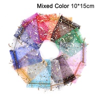 10Pcs/Set Tas Kantong Serut Organdi Organza Pouch Kantong Souvenir Organza Bag