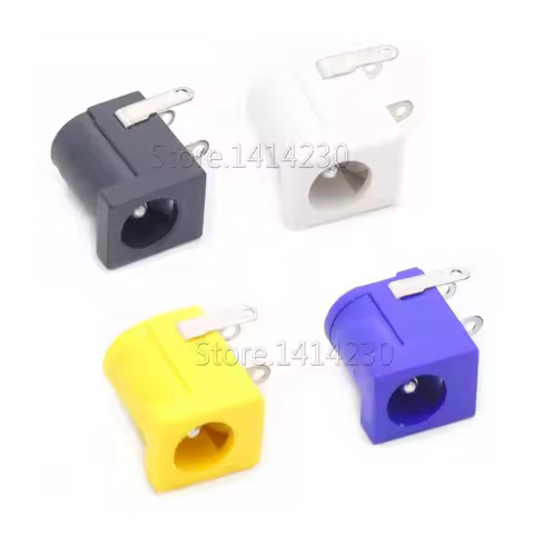 100Pcs DC-005 Black White Yellow and Purple DC Power Jack Socket Connector DC005 5.5*2.1mm 5.5*2.5 2