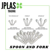 250 Grams - Disposable Plastic Spoon, Fork and Toy Spoon