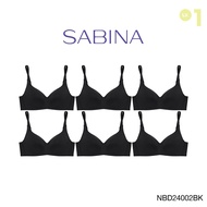(แพ็ค 6 ชิ้น) Sabina Perfect Bra Level 1 เสื้อชั้นใน ไร้ตะเข็บ ไร้โครง รหัส NBD24002 - สีดำ