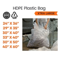 Extra Large Plastic Bag/HDPE/Heavy Duty/Beg Plastik Besar/Laundry/Cleaning/24x36/29x35/33x40/30x40/3