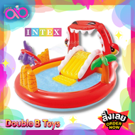 INTEX สระน้ำเป่าลม สระเป่าลมฮิปโป Play Center Pool สระสไลเดอร์ สวนน้ำเป่าลม สระเป่าลม สระว่ายน้ำ สระน้ำเด็ก สระน้ำ ขนาดสระ 196 x 170x 107 ซม.