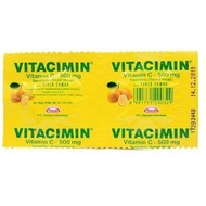 Vitacimin 500 mg Tablet Hisap Lemon 1 Strip - 2 Tablet Vitamin C/VITACIMIN Strip 500 MG Rasa Lemon T