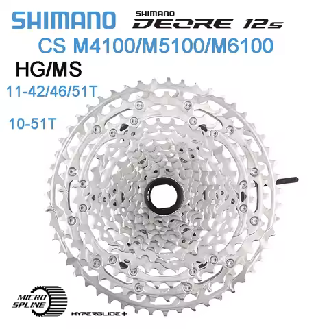 Shimano Deore CS M4100/M5100/6100/M7100/M8100 Cassette 10/11/12S K7 42/ 46/51T Mountain Bike Sprocke