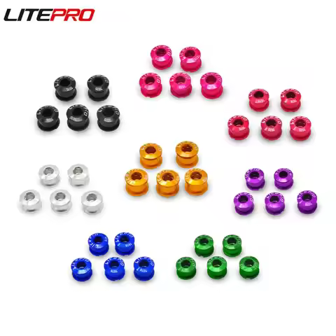 Litepro Folding Bicycle Single Chainring Bolts 5PCS MTB Mountain Bike Crankset Screw Chainwheel Spro