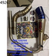 open pipe AUN / DAENG SAI4 / CHA RAMA for TMX 125/155 HIGH QUALITY OPEN PIPE ❤️