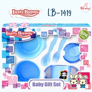LB-1419 Feeding Set Gift 6pcs Baby Feeding Equipment biru