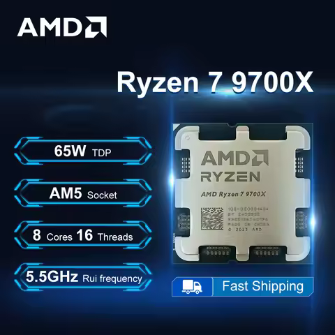 AMD Ryzen 7 9700X 3.8GHz 8-Core 16-Thread R7 9700X Processor 65W 4NM L3=32M DDR5 Socket AM5 No Fan
