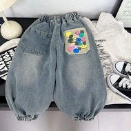 HSY kids pants long seluar budak murah kids wide leg pants Childrens spring and autumn jeans for sma