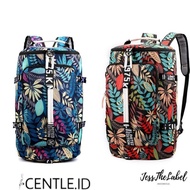 Multifunctional Duffel Backpack, Multipurpose Travel Backpack, Gym Bag, Motif daun
