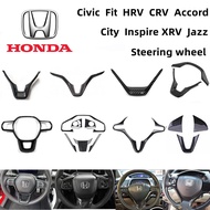 Honda Steering Cover Trim Carbon Fiber U V for City GM6 GN2 TMO Jazz Gk5 GE HRV BRV Accord CRV Civic FD FB FE Shuttle Jade