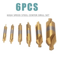 6Pcs Combined HSS Center Drill Countersink Bit Lathe Mill Tools Kit Set