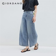 GIORDANO Women Jeans Forward Seam Wide Leg Denim Pants High Waist Lightweight Relaxed Fashion Casual