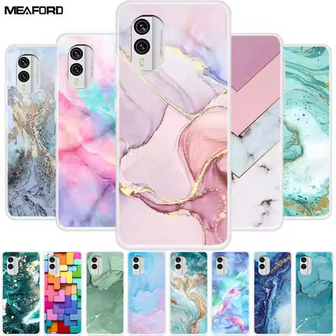 For Nokia X30 5G Case C31 C20 C10 Clear Marble TPU Soft Silicone Print Cover for NOKIA C31 X 30 Tran